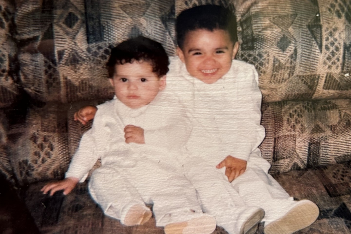 Baby Adrianne with his brother
